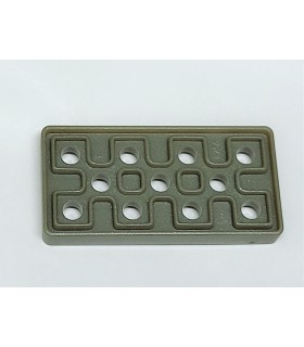 Plaque épaisse en plastique de 4 x 2 trous gris